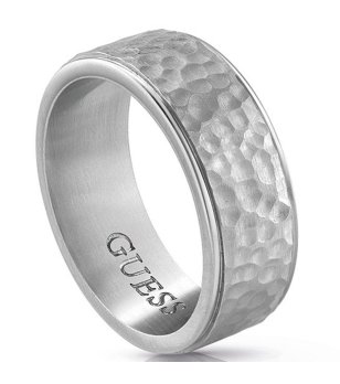 Мъжки сребрист пръстен с релеф  снимка