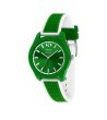Дамски часовник в зелено и бяло-0 снимка