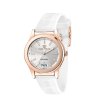 Дамски бял часовник с розово-златист корпус -0 снимка