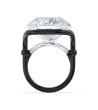 Дамски черен пръстен с голям прозрачен кристал HARMONY-1 снимка