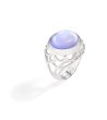 Дамски сребрист пръстен с лилав камък размер 12-0 снимка