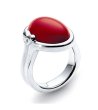 Дамски пръстен с червен камък -0 снимка