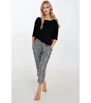 Черна дамска пижама с 3/4 ръкав Noir Grace снимка