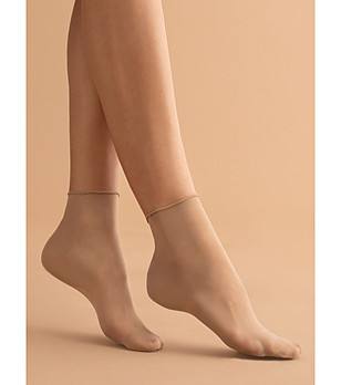 Чорапи в бежово Press Less 15 DEN снимка