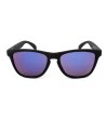 Черни unisex слънчеви очила с огледални сини стъкла-1 снимка