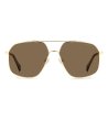 Златисти unisex слънчеви очила с поляризирани бронзови стъкла-1 снимка