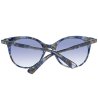 Дамски слънчеви очила в синьо с шарена рамка -2 снимка