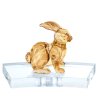Кристална декоративна фигура заек в златист цвят Swarovski-0 снимка