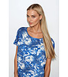 Синя нощница с флорален десен Island Vibes-1 снимка