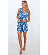 Синя къса лятна пижама с принт Mermaid-0 снимка