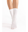 Бели чорапи 40 DEN с релефни райета BASICO-1 снимка