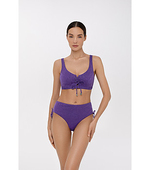 Лилаво горнище на бански с връзки INDIGO снимка