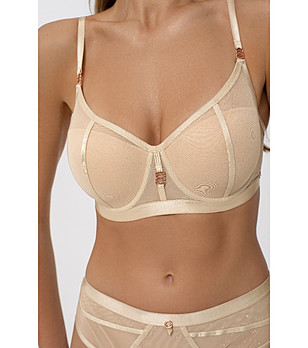 Бежов сутиен с блестящ тюл FRAMED BEAUTY снимка