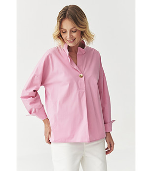 Розова дамска блуза с копче LOTARI снимка