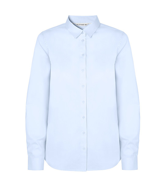 Светлосиня дамска памучна риза ELISHA снимка