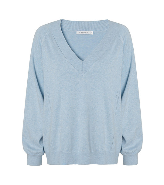 Светлосин дамски пуловер SABA снимка