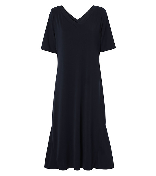 Тъмносиня рокля с V-образно деколте ARIA 2 снимка