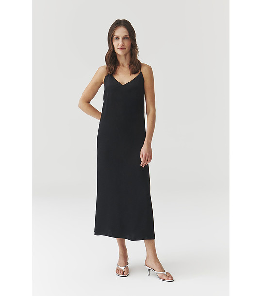 Черна рокля с тънки презрамки MEI снимка