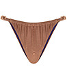 Кафяво долнище на бански бразилиана с набрани детайли SOFT AESTHETIC-0 снимка