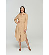 Бежова рокля-риза с колан Vivi-0 снимка