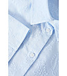 Светлосиня дамска памучна риза с бродерия INES-4 снимка