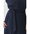 Тъмносиня рокля с плисе LURI-2 снимка