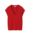 Червена дамска блуза с V-образно деколте ITO-2 снимка