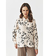 Дамска риза в екрю с флорален десен BASIL-0 снимка