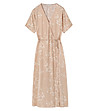 Бежова рокля с принт ZEREWI-3 снимка