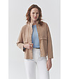 Бежово дамско яке с копчета EDDIE-1 снимка