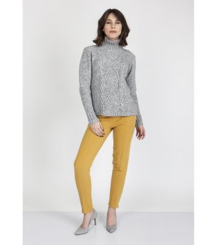 Сив пуловер с поло яка Estelle снимка