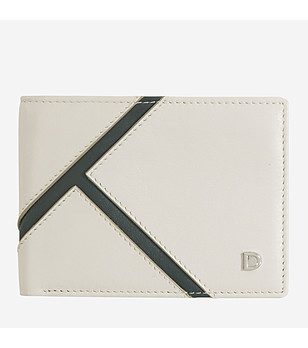 Мъжки портфейл в перлен цвят с геометричен детайл CAPRERA снимка