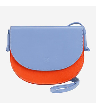 Дамска чанта в синьо и оранжево през рамо с капак ALTEA снимка