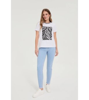 Дамски светлосини дънки скини снимка