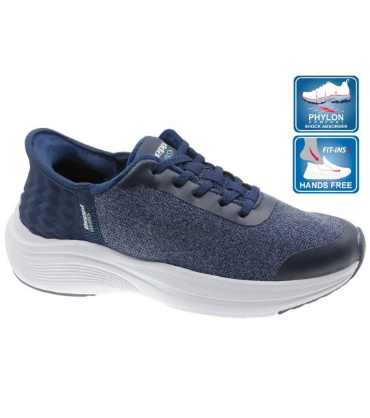 Тъмносини дамски маратонки с плетена горна част снимка