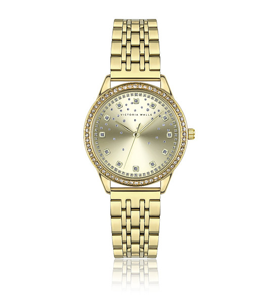 Дамски златист часовник с кристали  снимка