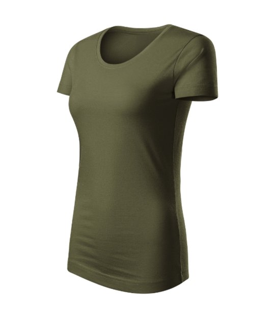 Дамска тениска в масленозелено от органичен памук Kara снимка