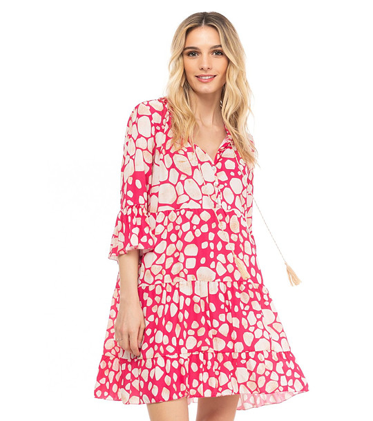 Розова рокля с принт снимка