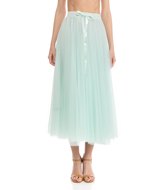 Миди пола от тюл в цвят мента снимка