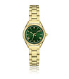 Дамски златист часовник с зелен циферблат -0 снимка