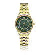 Дамски златист часовник с зелен перлен циферблат -0 снимка