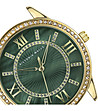 Дамски златист часовник с зелен перлен циферблат -2 снимка