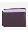 Мъжки кожен портфейл с цип PETROL в тъмнолилаво-1 снимка