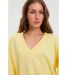 Жълта спортна блуза с дълъг ръкав и V-образно деколте-2 снимка