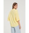 Жълта дамска блуза с V-образно деколте-2 снимка