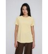 Жълта тениска с къс ръкав и декоративни копчета-0 снимка