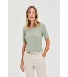 Дамска маслено зелена  блуза-0 снимка