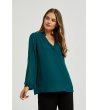 Дамска зелена риза с дълъг ръкав-0 снимка