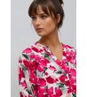 Дамска фуксия риза с флорален принт-2 снимка