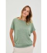 Дамска зелена блуза с къс ръкав-4 снимка